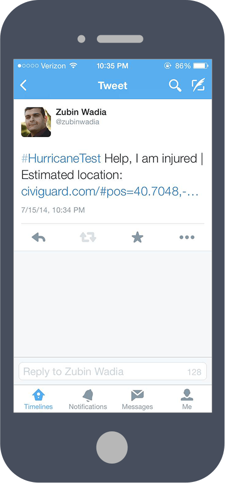Zone Locator with active zones legend over the evacuation map